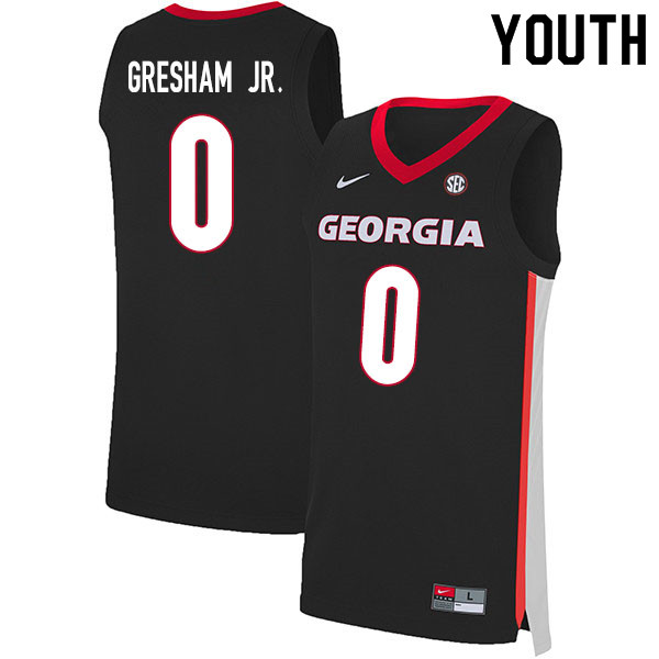 2020 Youth #0 Donnell Gresham Jr. Georgia Bulldogs College Basketball Jerseys Sale-Black - Click Image to Close